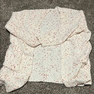 Women's Cream and Pink Speckled Sweater